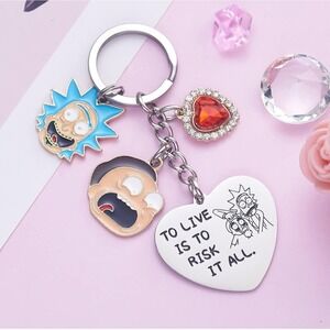 New Rick Morty Keyring With Gift Box